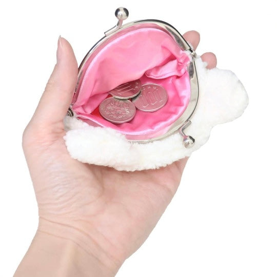 Monedero Peluche Monchhichi Blanco con Clip Metálico
