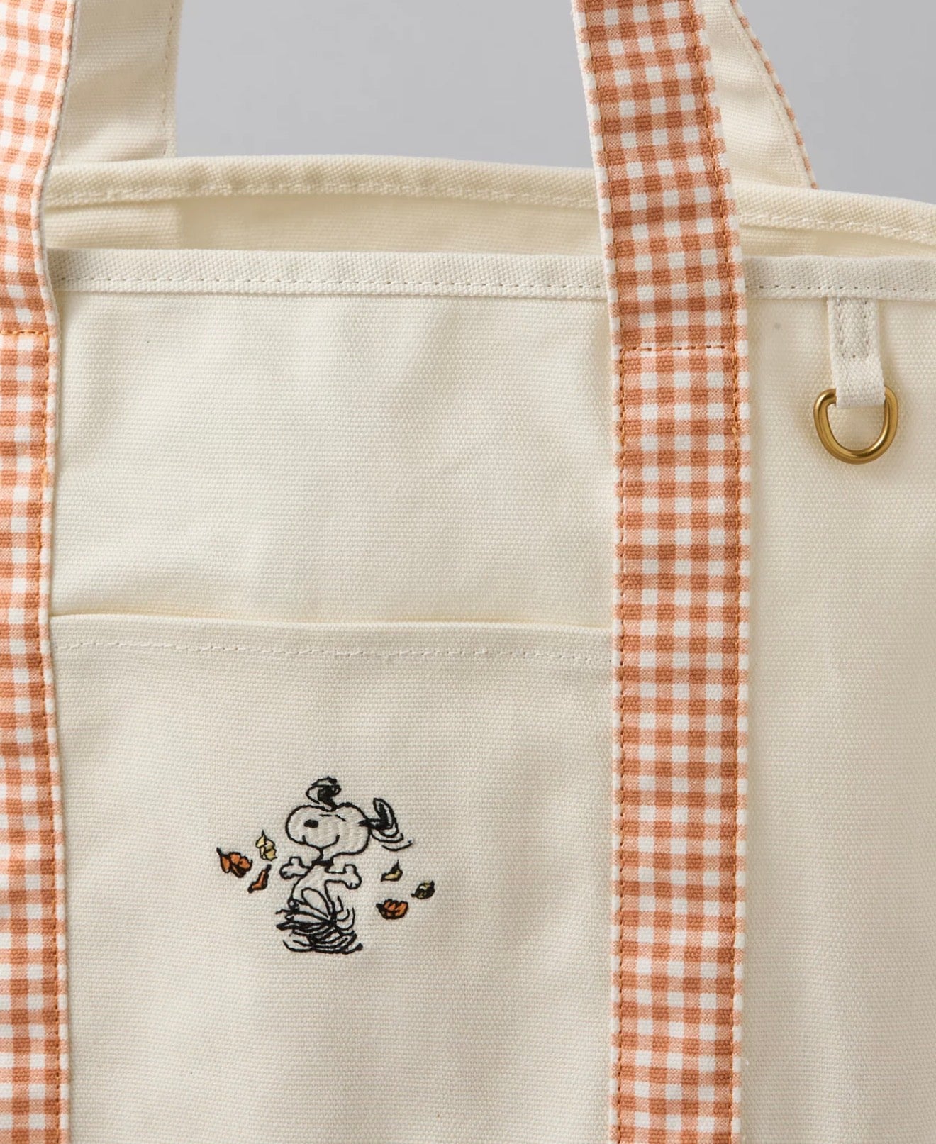Snoopy Tote Bag patrón cuadros naranjas 🧡 (se envía en 2 semanas a partir de tu compra)