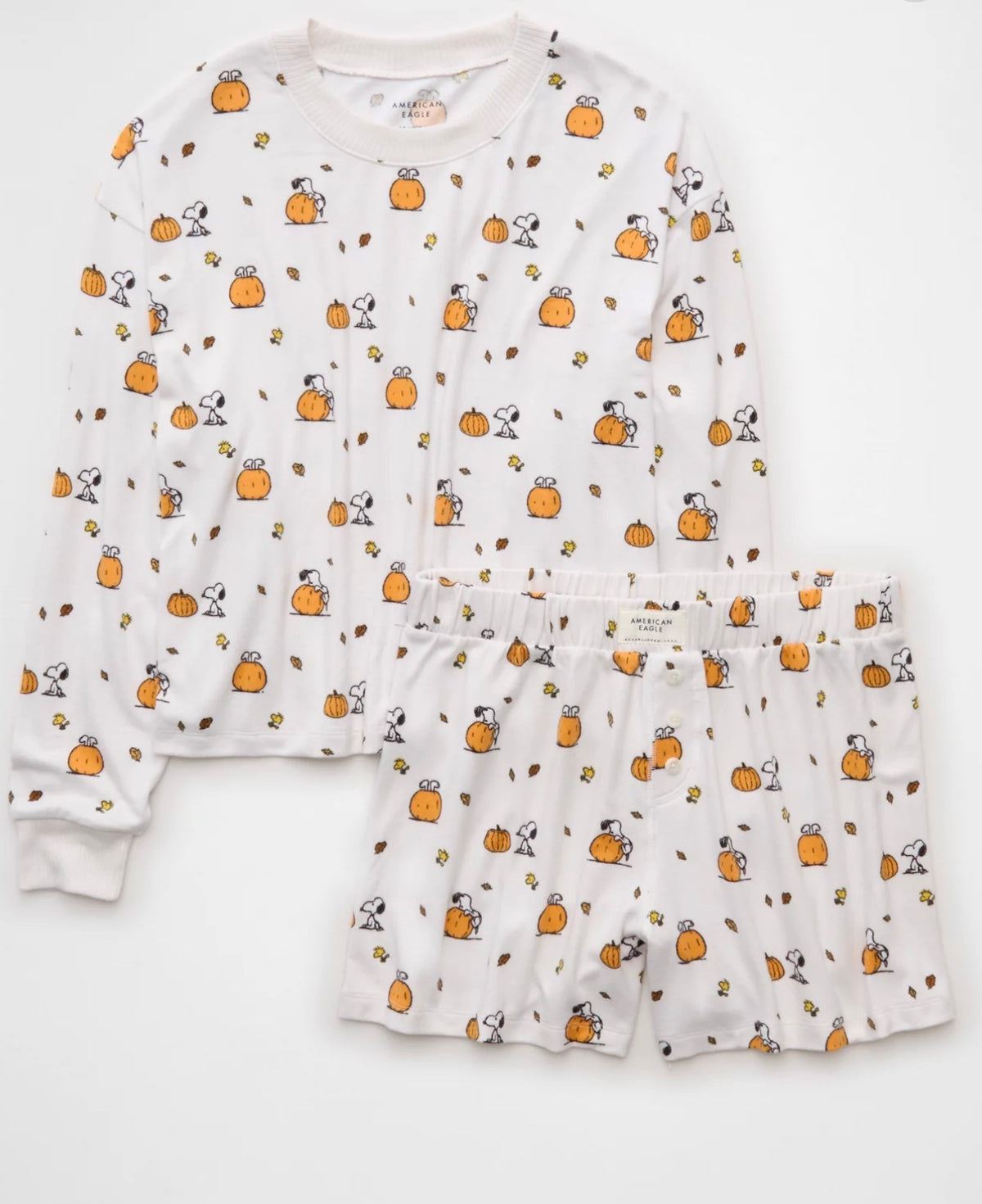 Pijama snoopy modelo blanco con calabazas 🎃 talla S