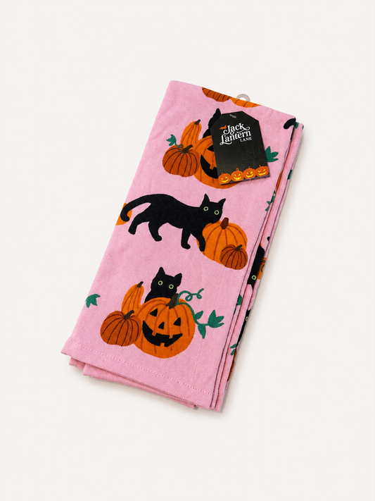Toalla de cocina calabaza y gatos 🐈‍⬛ 🎃